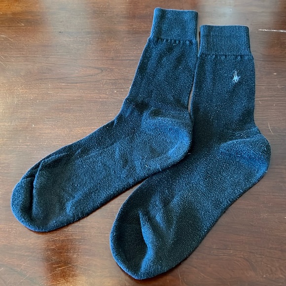 Black/Dark Navy Mens Polo Dress Socks - Picture 1 of 2